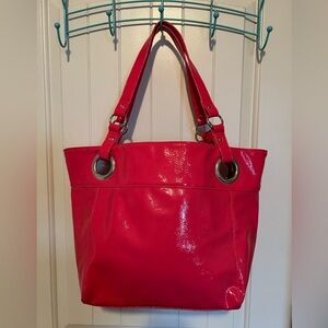 NWOT Stylish pink patent tote Bag purse